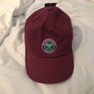 Wimbledon tennis burgundy baseball cap (NWT)